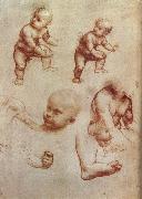 Leonardo Da Vinci Drawing of an Infant oil painting